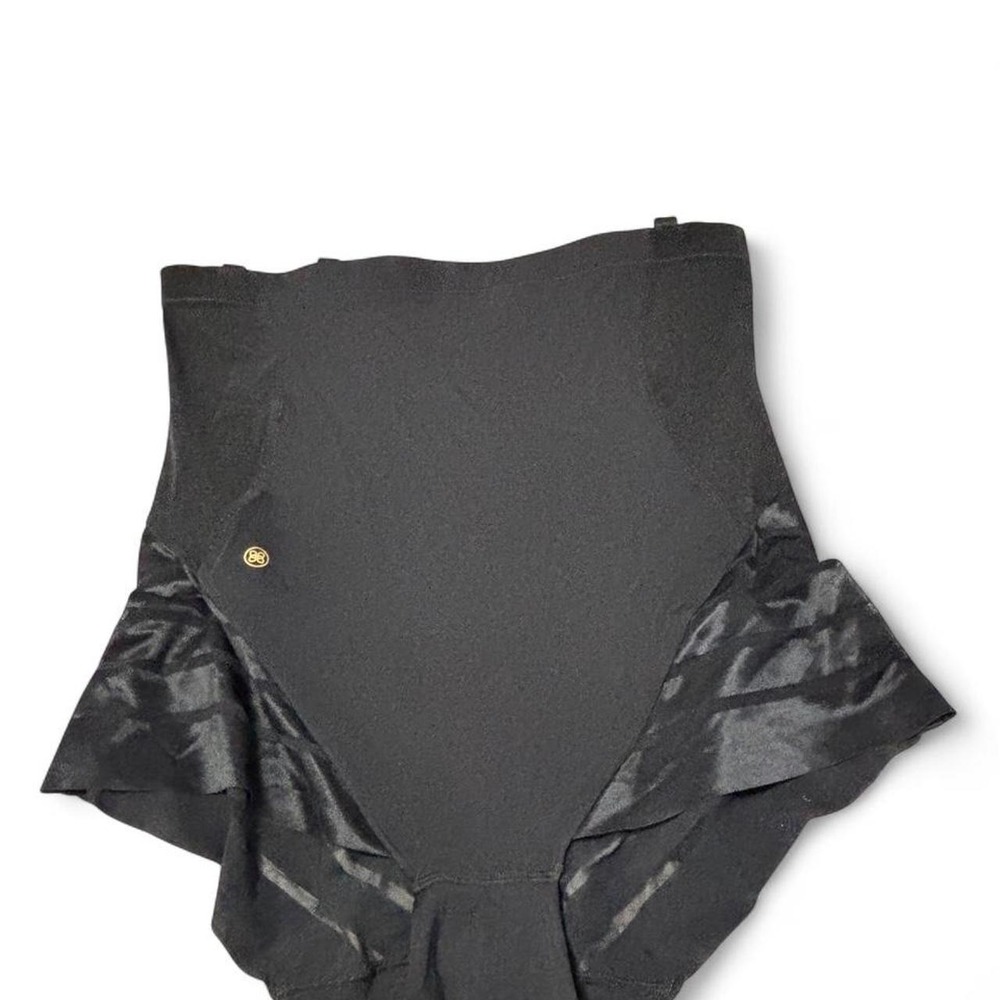 Black high-waisted shapewear shorts in size XXL